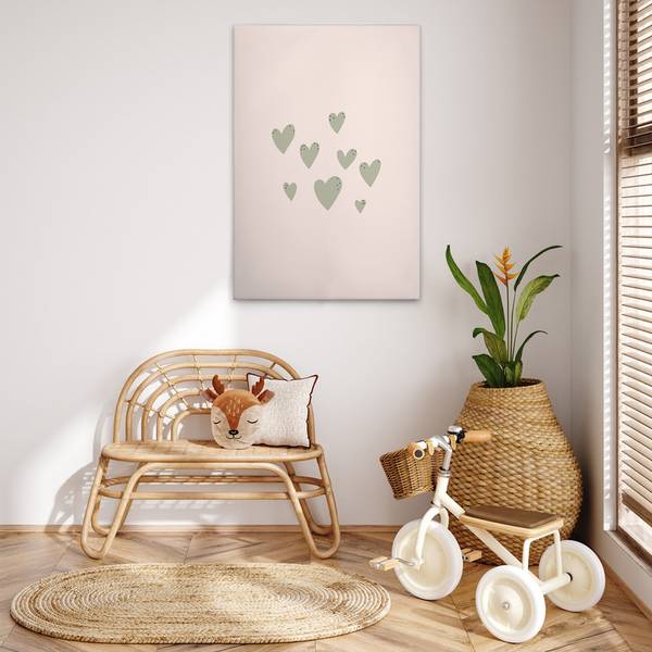 Leinwandbild Simple Hearts 80 x 120 cm