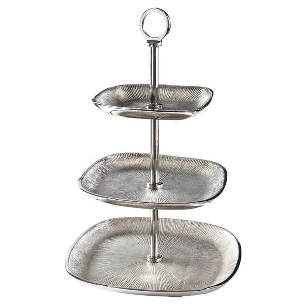 Etagere ORIENT Silber - Metall - 28 x 44 x 28 cm