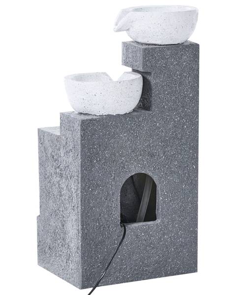 Gartenbrunnen NAGAMI Grau - Harz - 30 x 62 x 25 cm
