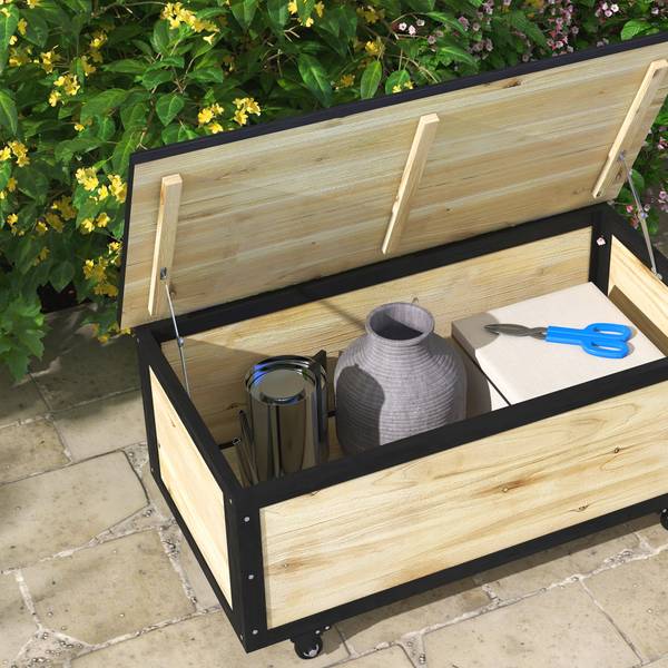 Aufbewahrungsbox 322V00ND Beige - Massivholz - 100 x 43 x 50 cm