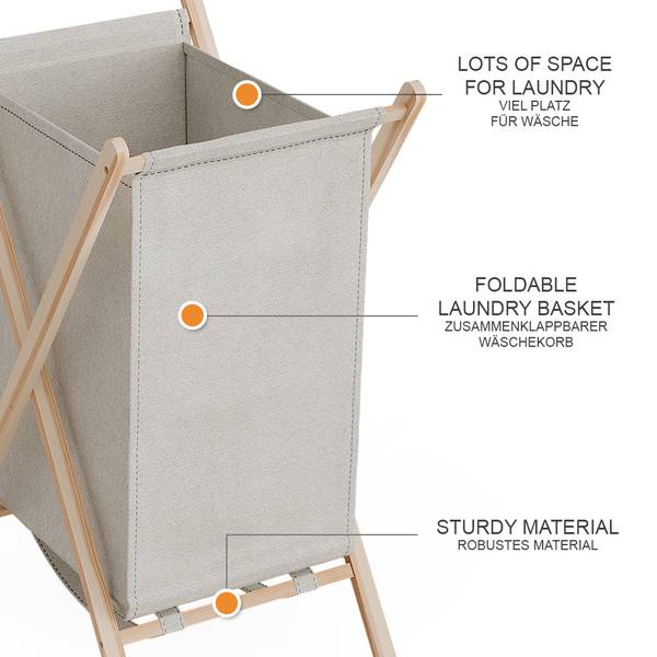 Wäschekorb Bruno 49383 Beige - Holz