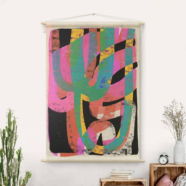 Wandteppich Farbenfrohe Formen 145 x 217 cm