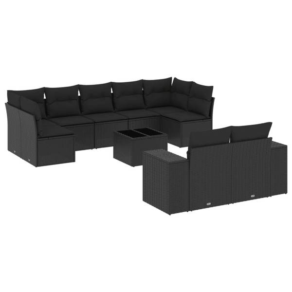Garten-Lounge-Set 3035600-2 (10-teilig) Schwarz