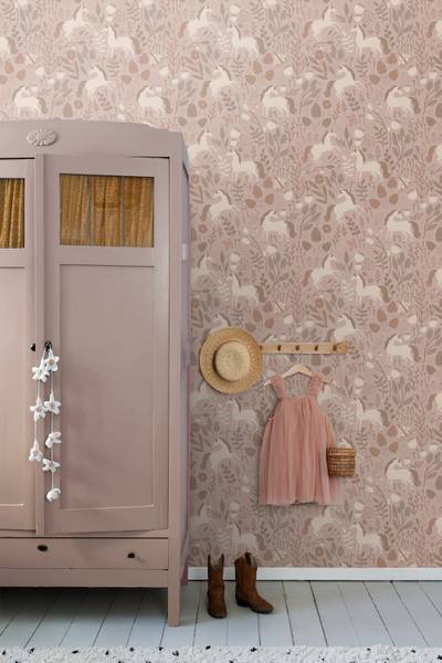 papier peint licornes 7459 Rose foncé - Polaire - 53 x 1005 x 53 cm