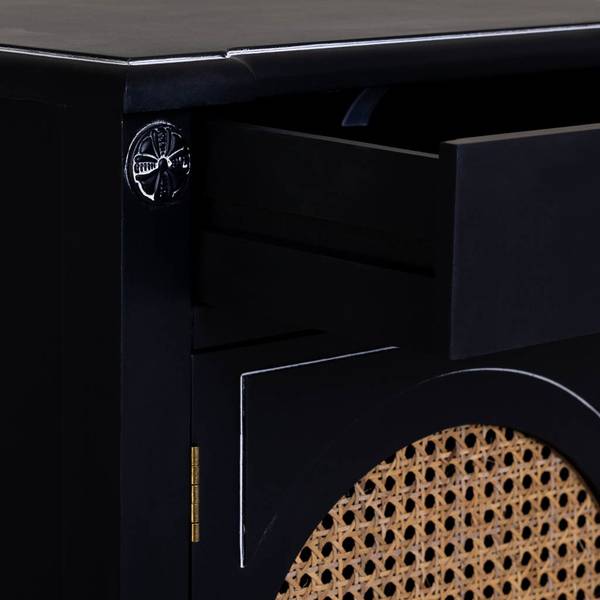 Beistelltisch Gaula Schwarz - Massivholz - 46 x 68 x 36 cm