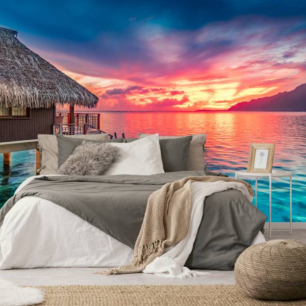 Fotobehang Oceaan Hut 450 x 315 x 315 cm
