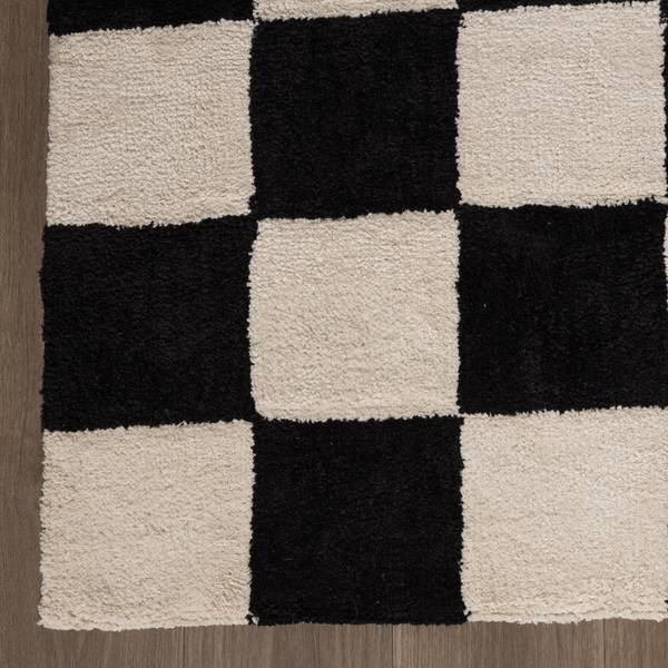 Teppich Blox Schwarz - Textil - 120 x 2 x 170 cm