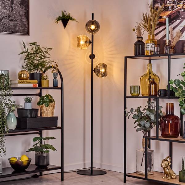 Stehlampe Cesaro Grau - Gelb - Metall - 17 x 33 x 69 cm