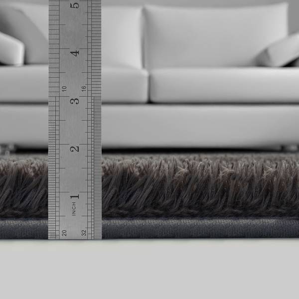 Hoogpolig Tapijt Fluffy Shaggy grijs - polyester - 120 x 1 x 160 cm