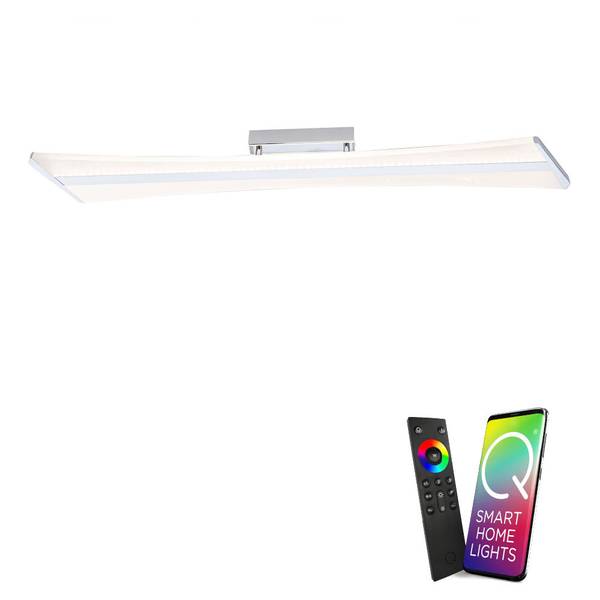 LED Deckenlampe Smart Home Q - RILLER Silber - Aluminium - 14 x 8 x 101 cm
