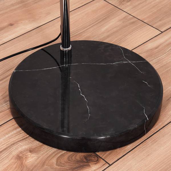 Stehlampe Tamarispa Beige - Schwarz - Webstoff - Aluminium - Marmor - 45 x 170 x 120 cm