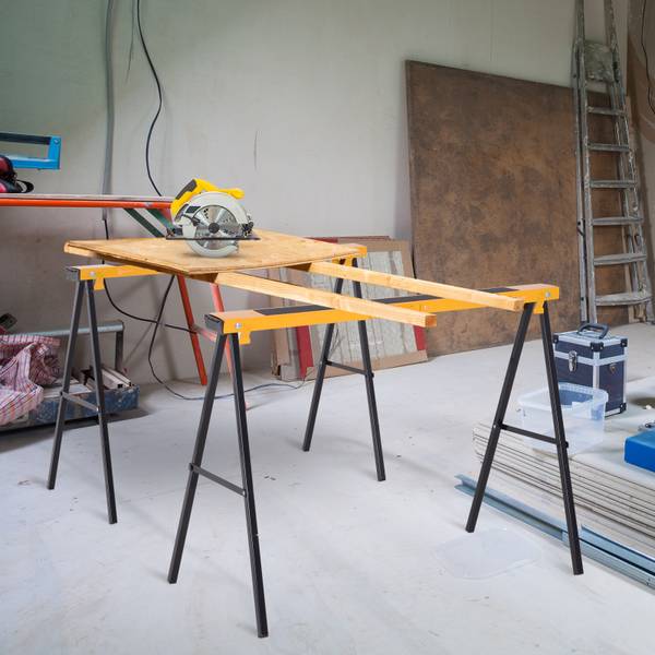 Arbeitsbock 2er Set B71-026 Gelb - Metall - 50 x 76 x 100 cm