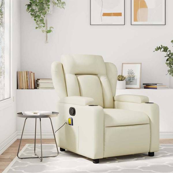 Fauteuil inclinable de massage 3032462 Crème - Blanc