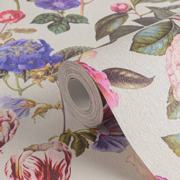 Selbstklebende Tapete Flowers Beige - Fleece - Vinyl - 52 x 250 x 1 cm