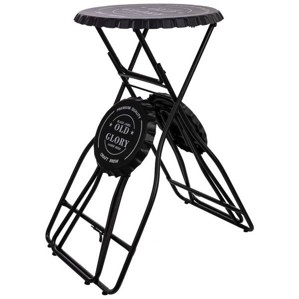 Tisch mit Hocker Jardin Mueble 3-tlg. Schwarz - Metall - 148 x 60 x 102 cm