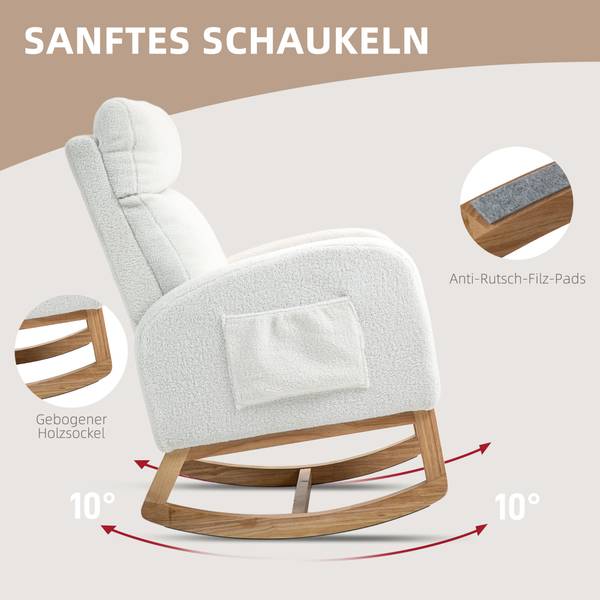 Schaukelstuhl 83B-112V00CW Weiß - Textil - 96 x 107 x 70 cm