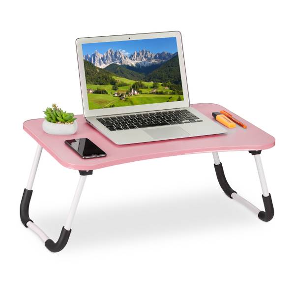 Pinker Laptoptisch Schwarz - Pink - Weiß - Eisen - 63 x 26 x 40 cm
