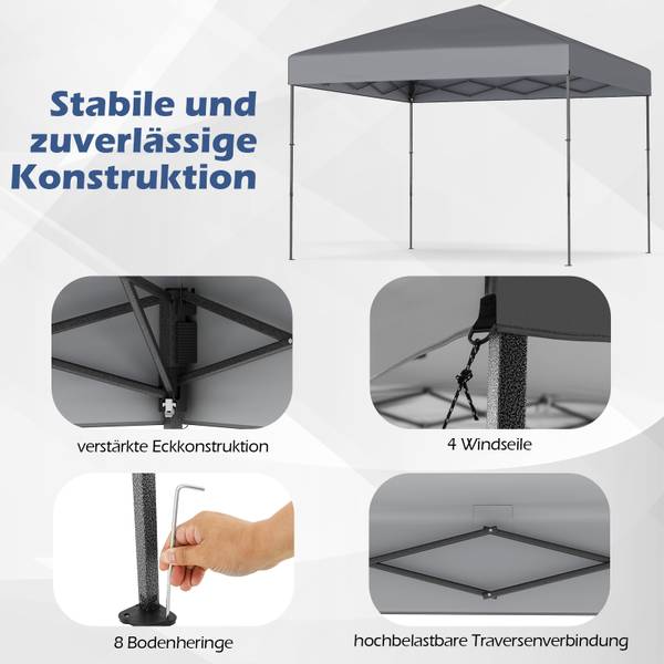 Faltpavillon ZB34775 Grau
