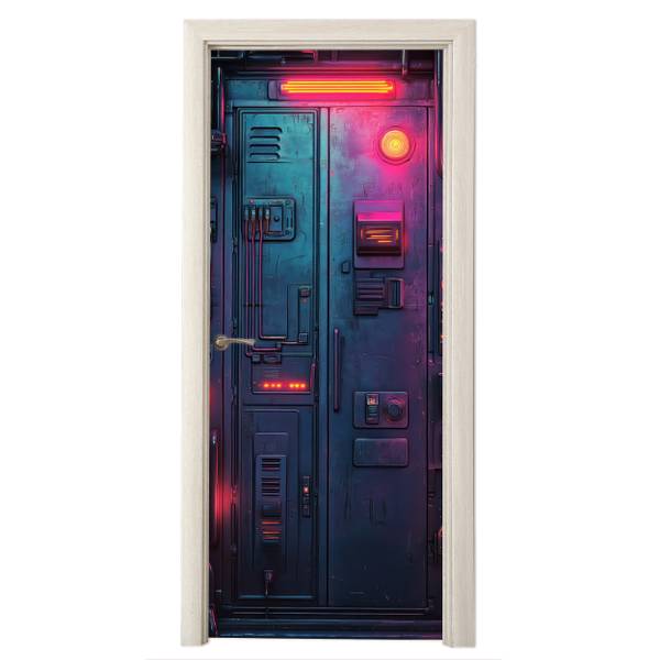 FOTOTAPETE TÜR Cyberpunk Tür 75 x 205 cm