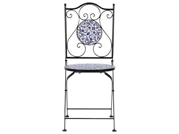 Set de bistrot CAMPRENA Noir - Bleu - Blanc - Métal - 60 x 75 x 60 cm
