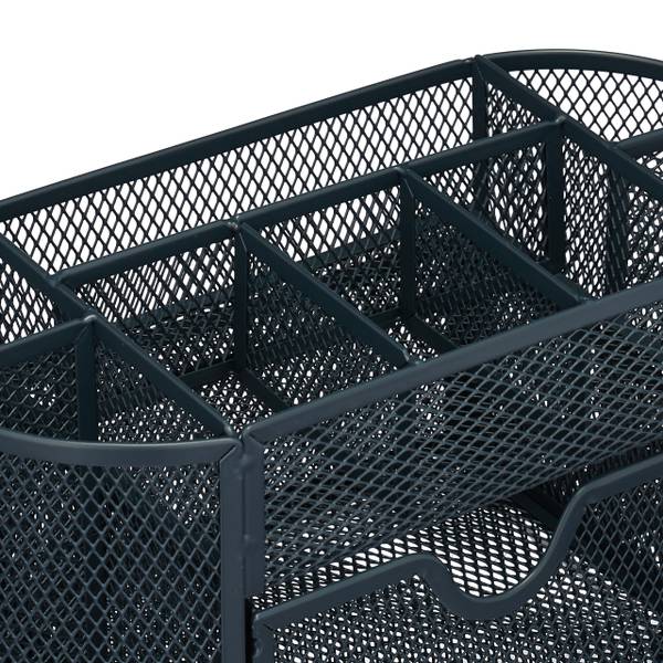 Schreibtisch Organizer mit 9 Fächern Grau - Stahl - 22 x 11 x 11 cm