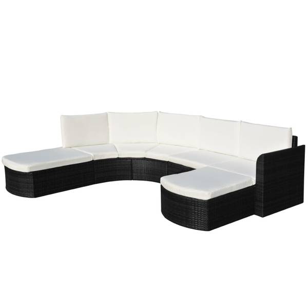 Canapé de jardin 3004991 (lot de 4) Noir - Polyester - 230 x 69 x 266 cm