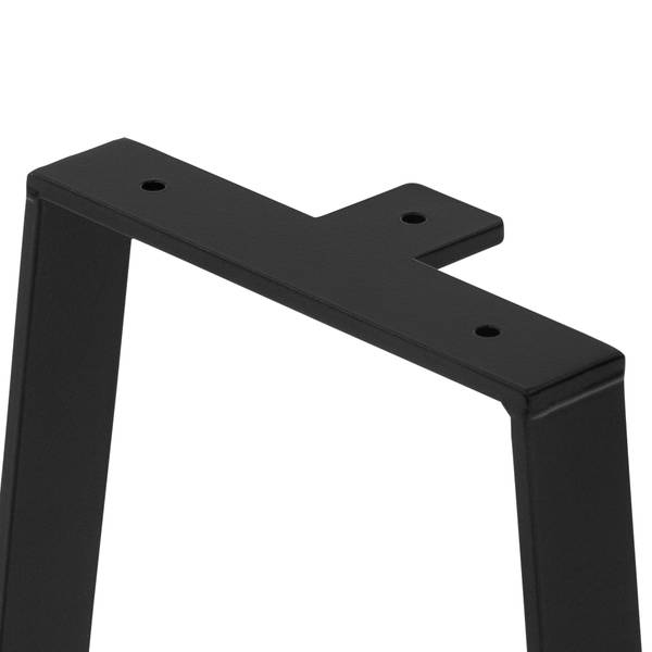 2 Stück Tischbeine Trapez Schwarz - Samt - 7 x 41 x 29 cm