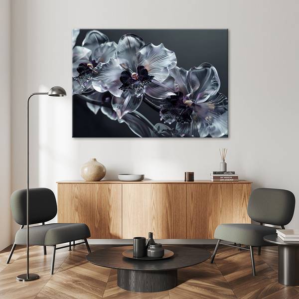 Wandbild blühende glasblumen 120 x 80 cm