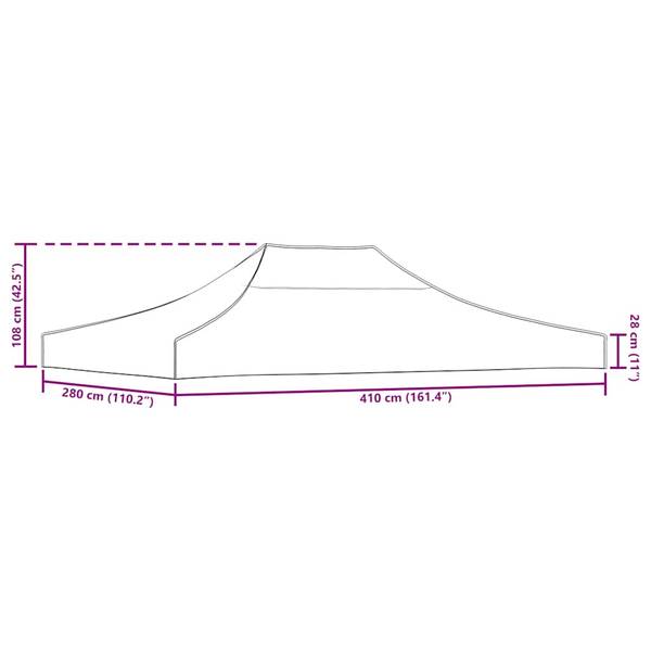 Partyzeltdach 3004918-2 Grau - Polyester - 280 x 1 x 410 cm