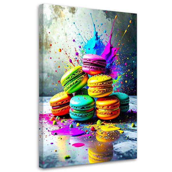 Canvas schilderij Macarons 70 x 100 cm