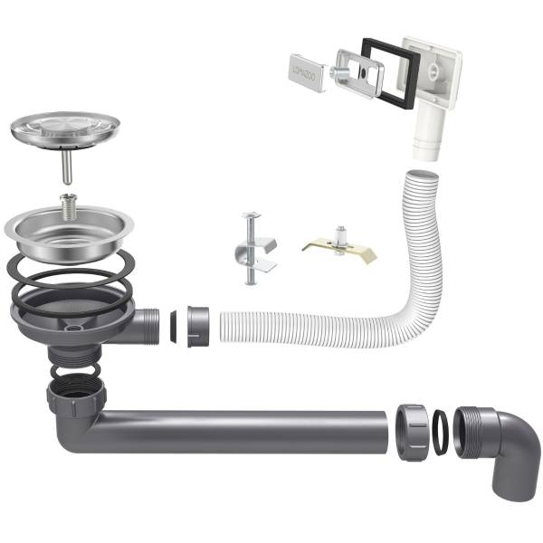 Spülbecken Proxima Silber - Metall - 59 x 20 x 45 cm