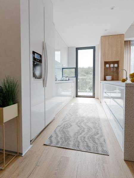 In-/Outdoorläufer Bronco Grau - Polypropylen - 80 x 1 x 250 cm