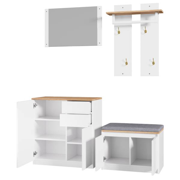 Garderobenset ZOOMUD4667(4er Set) Weiß