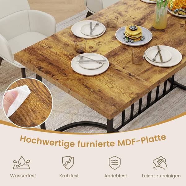 Esszimmertisch WO79649ORDE Braun - Holzwerkstoff - 79 x 75 x 180 cm