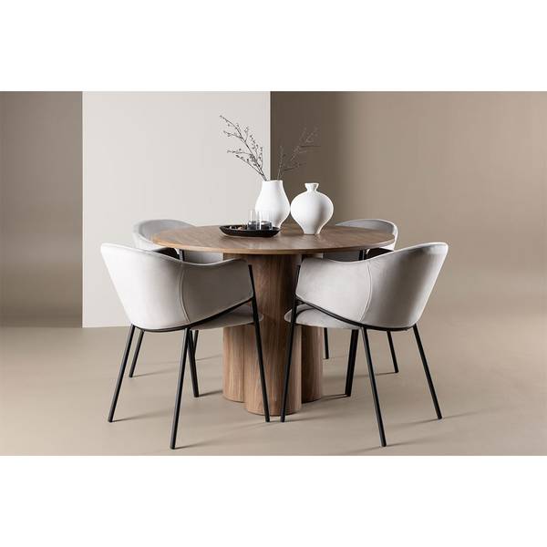 Essgruppe Olivia 5-teilig Braun - Polyester - Webstoff - 110 x 75 x 110 cm