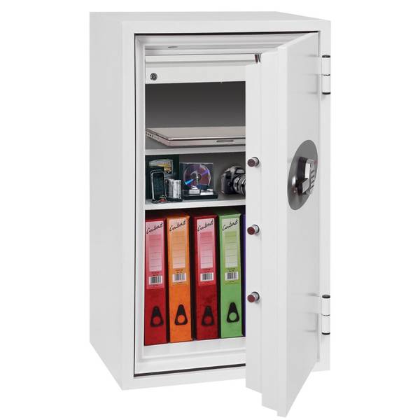 Feuerschutztresor FS0444E Weiß - Metall - 66 x 116 x 56 cm