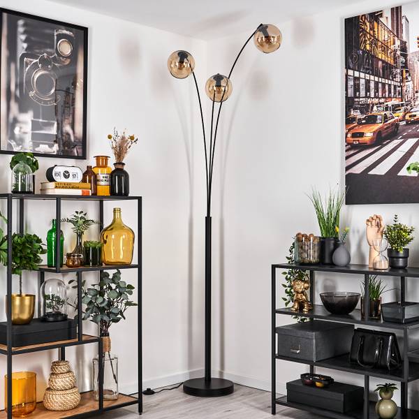 Stehlampe Cesaro Orange - Aluminium - Klarglas - 72 x 210 x 35 cm