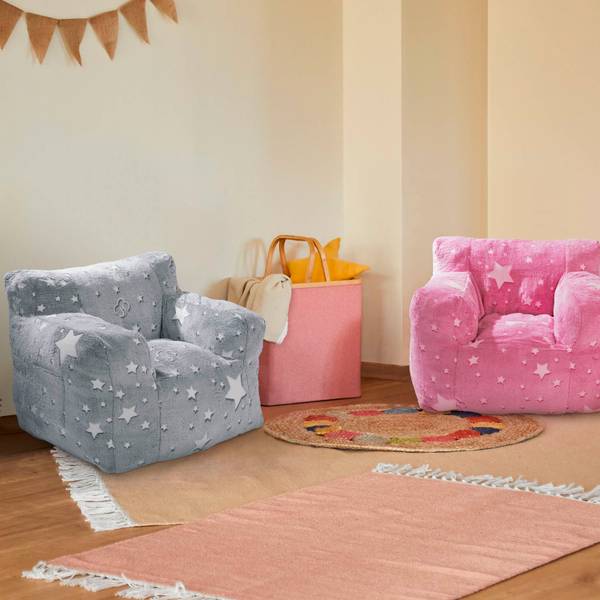 Kindersitzsack "Glow in the dark" Grau