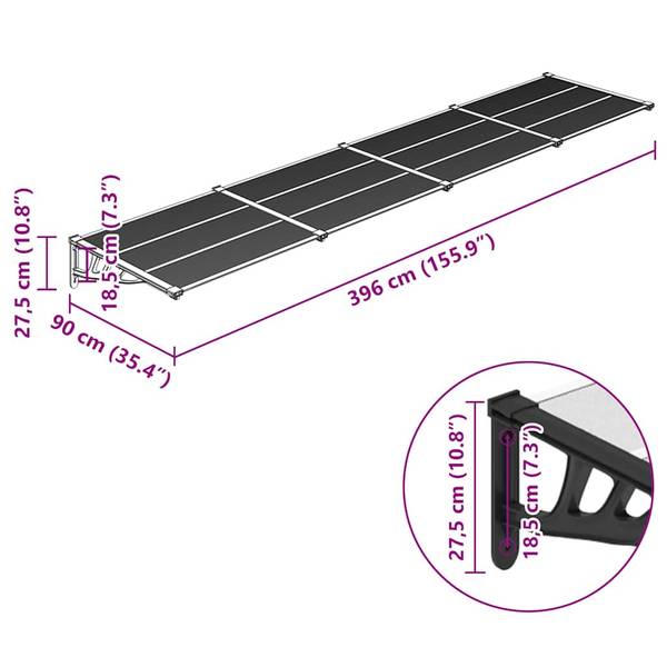 Türvordach 3028343 Tiefe: 396 cm