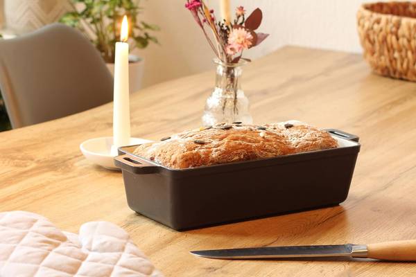 Brotbackform EW-GE-1502 Schwarz - Weiß - Gusseisen - 10 x 8 x 28 cm