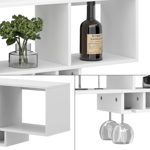 Wijnglasrek Vin 50139 wit - plaatmateriaal op houtbasis - 90 x 22 x 33 cm