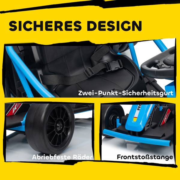 Kinder Elektro Gokart 370-446V90BU Blau - Kunststoff - 77 x 54 x 119 cm