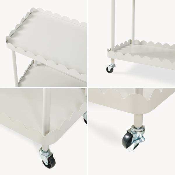 Servierwagen Bolmanralu rollbar Grau - Stahl - 61 x 60 x 31 cm