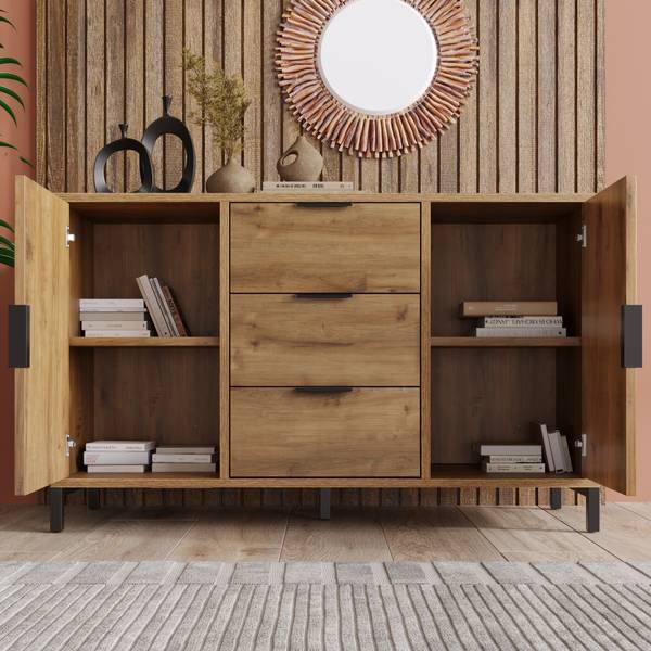 Sideboard Omnaers Braun - Holzwerkstoff - 120 x 76 x 40 cm