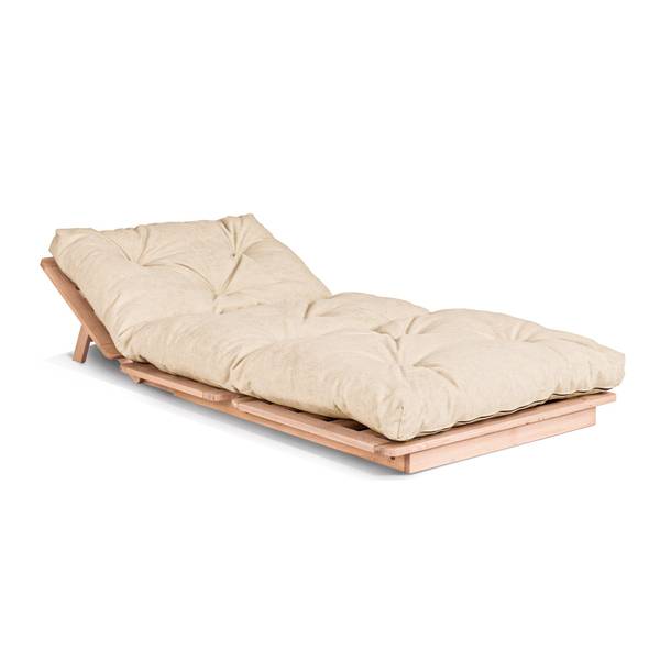 Futon Stuhl LAYTI-90, Buchenholz Cremeweiß - Geölt
