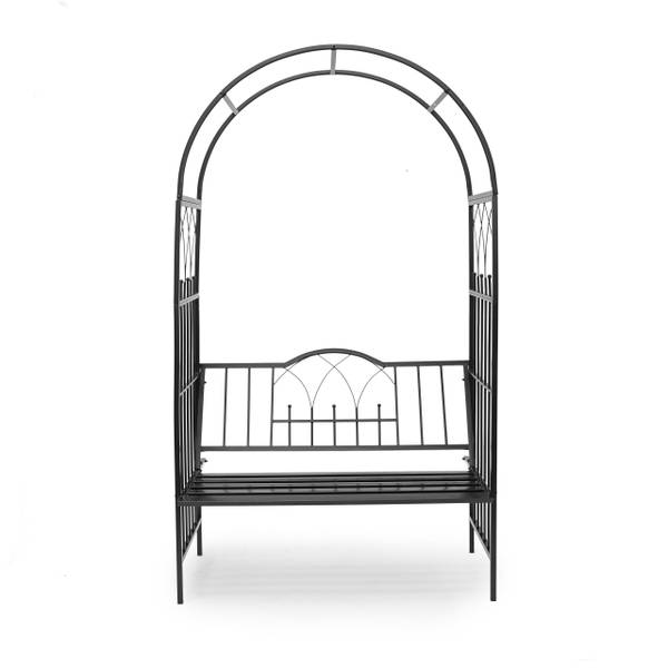 Rozenboog met bankje zwart - ijzer - 115 x 203 x 59 cm