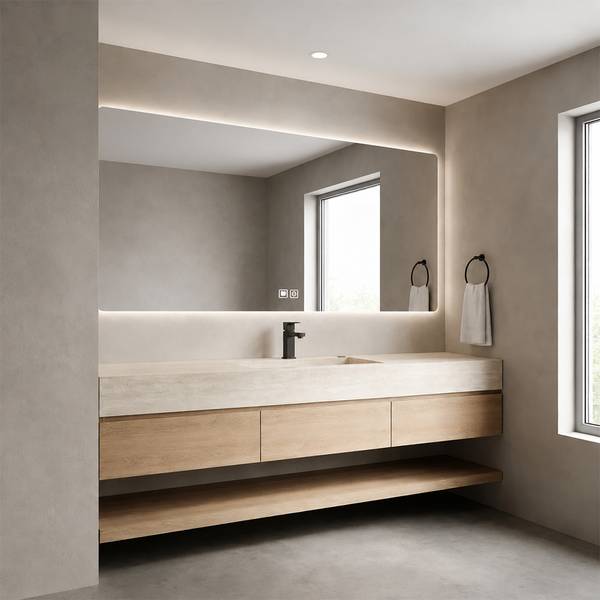 Waschbecken NF1798-120K 5er Set Braun - Glas - 55 x 15 x 120 cm