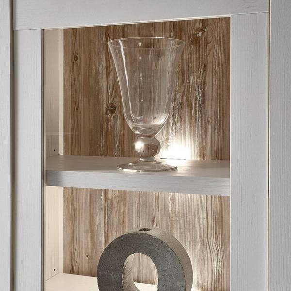 Wohnwand FERNA-61-3 Weiß - Holzwerkstoff - 215 x 201 x 44 cm