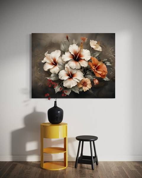 Wandbild abstrakte blume 3d 60 x 40 cm