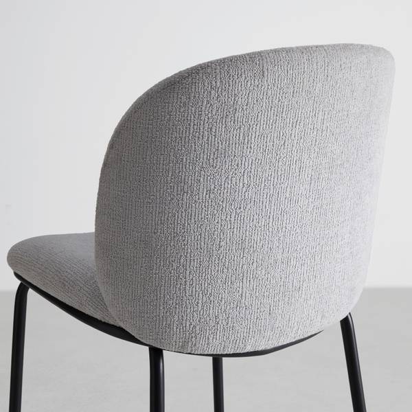 Barhocker MALEA Grau - Metall - Massivholz - Textil - 46 x 103 x 53 cm